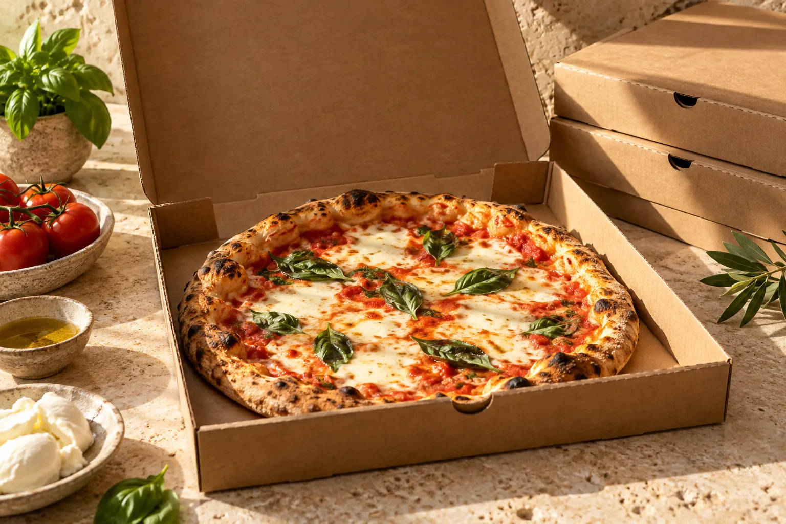 Пицца в коробке для доставки · FORNO